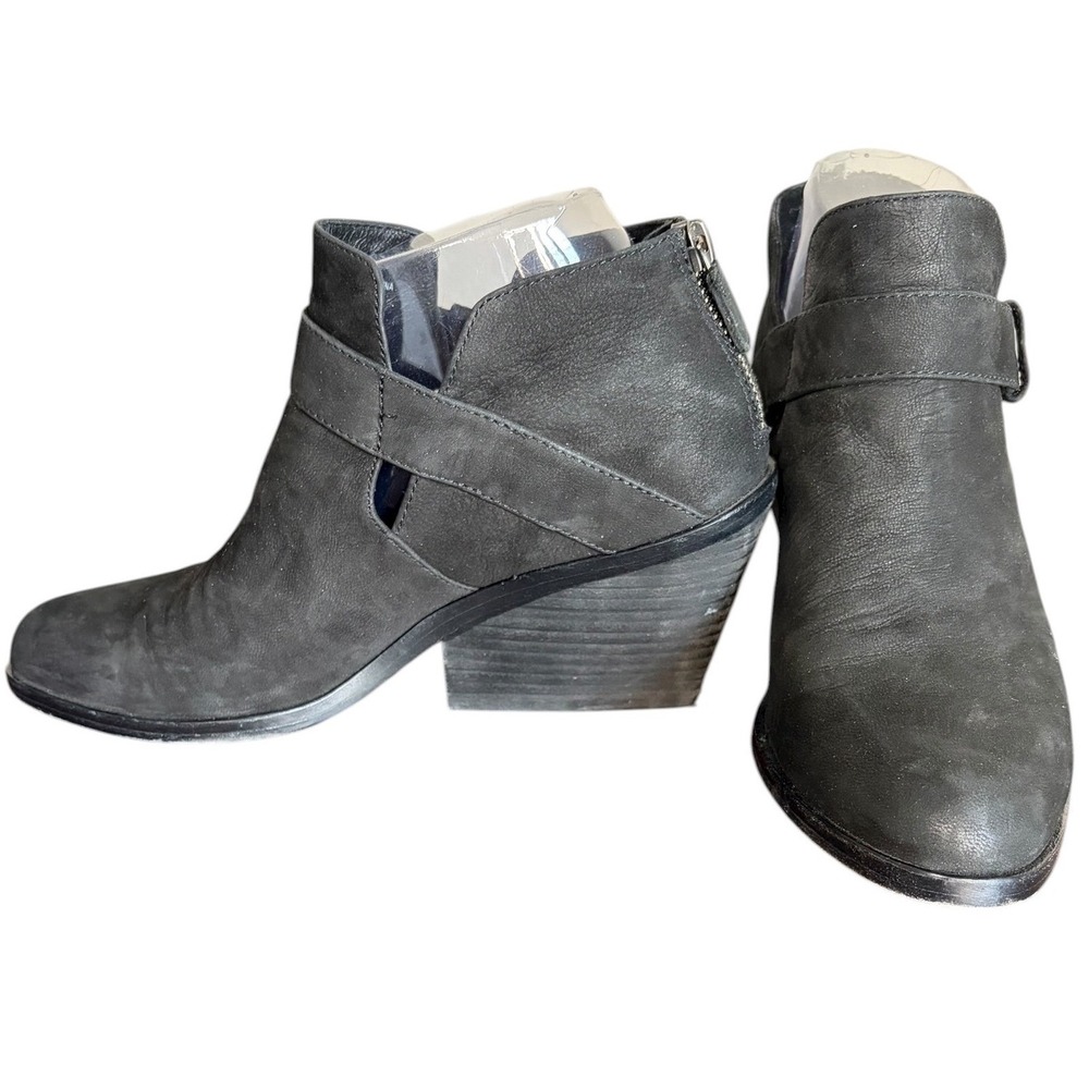 Eileen Fisher Ives Tumbled Nubuck Bootie  Black Nubuck Leather Women's‎ Size 7